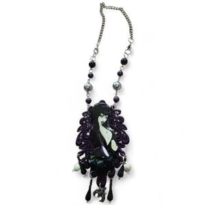 Elvira, Mistress Of The Dark Lace Beaded Handmade Necklace